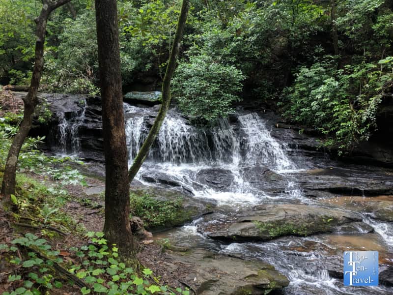 Small waterfall at Pleasant Ridge County Park in Upstate South Carolina