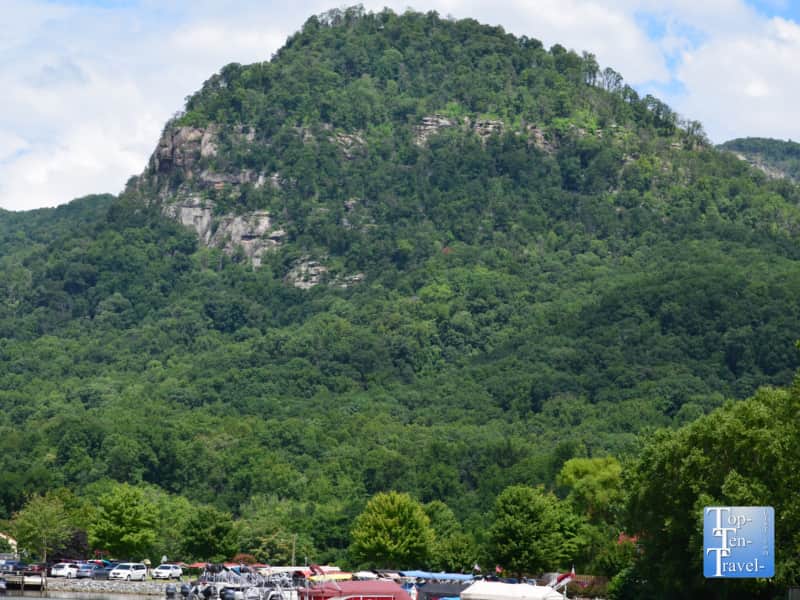 Gorgeous rolling green hills at Lake Lure in North Carolina
