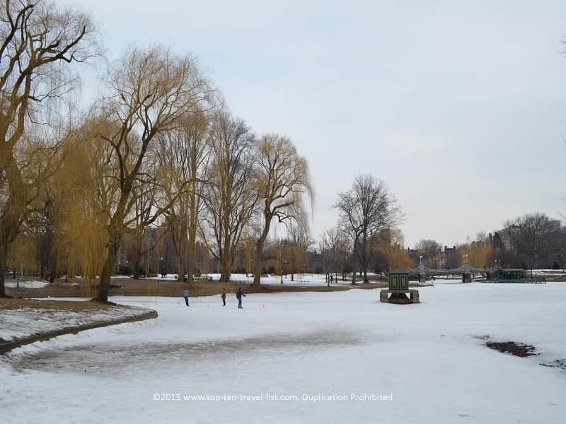 Winter scene at Boston Public Garden