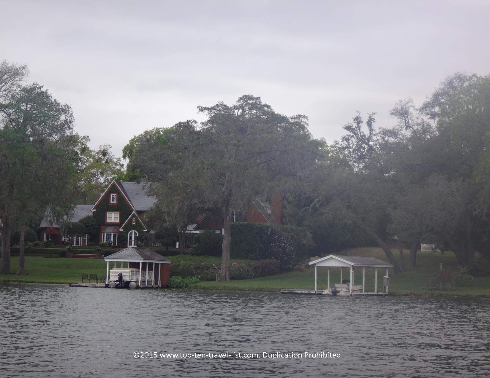 View of Mr. Roger's house from the Scenic boat tour in Winter Park, Florida