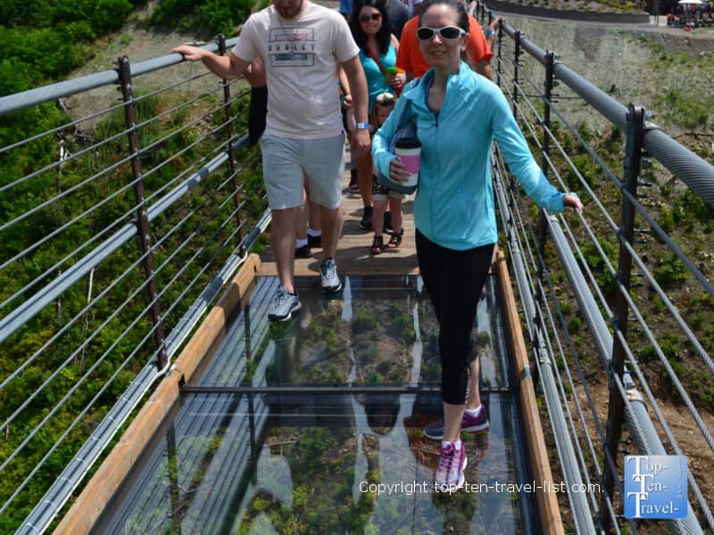 Glass bottom Sky Bridge in Gatlinburg, Tennessee