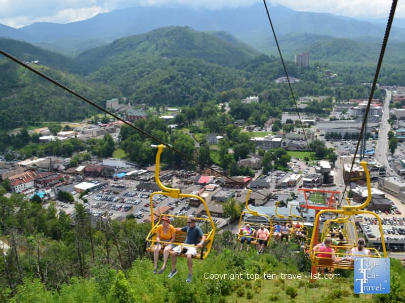 Skybridge chairlift ride in the Smoky Mountains