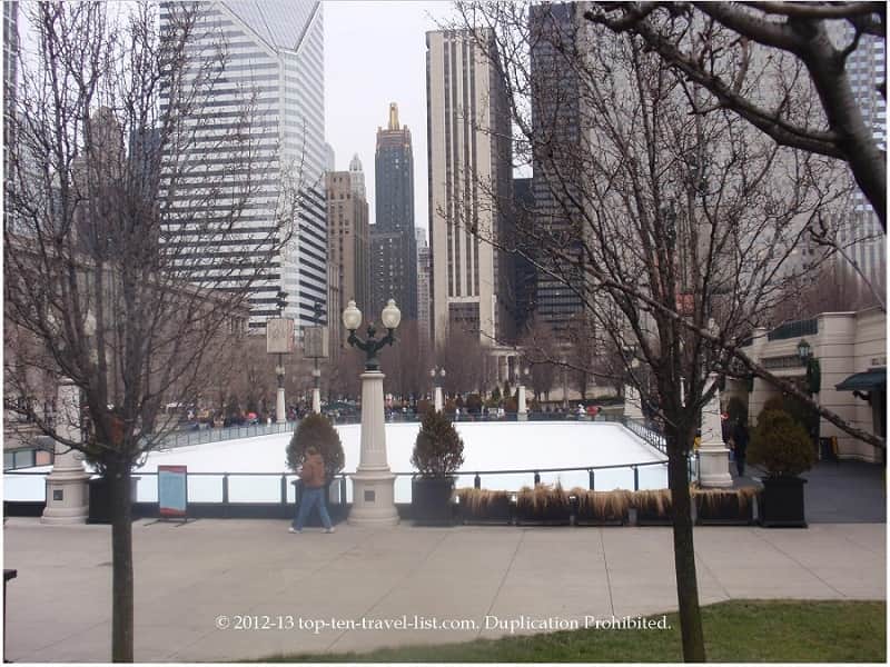 Millennium Park ice skating in Chicago, Illinois