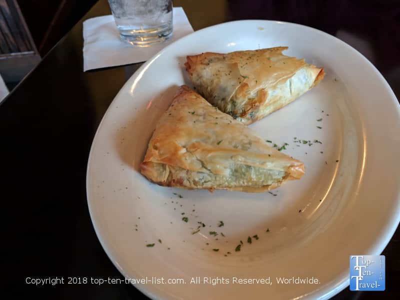 Spanakopitas at Greektown Grill in Greenville, South Carolina