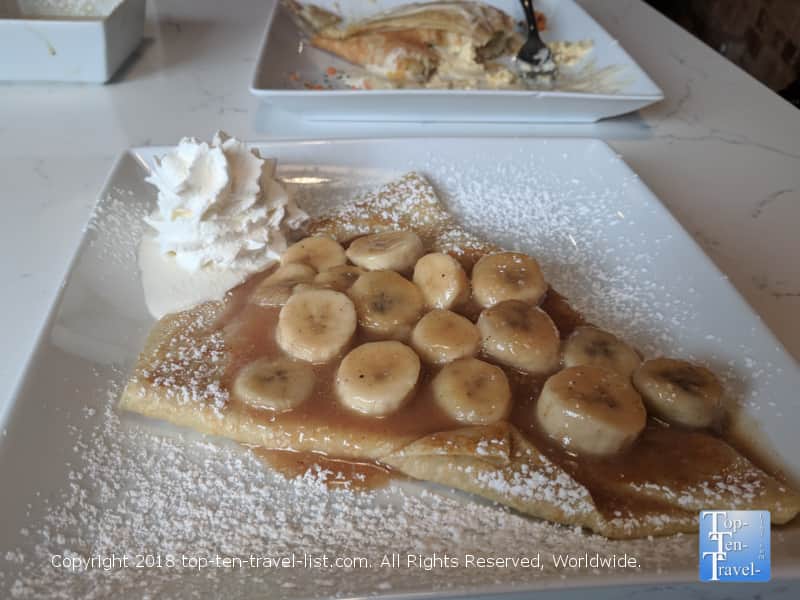 Bananas foster crepe at Crepe du Jour in Greenville, South Carolina 
