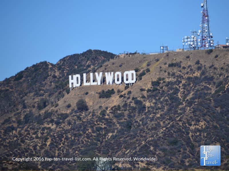 Best view of the Hollywood sign at the Griffith Observatory