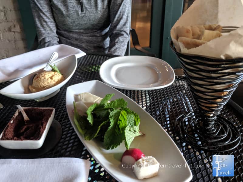 Hummus dip at Pomegranate on Main in Greenville, SC