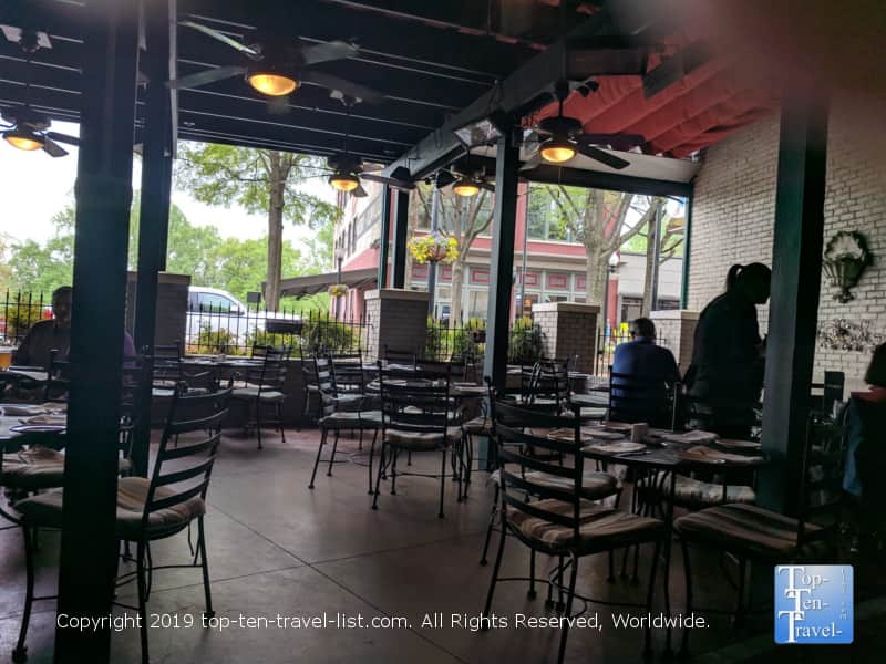 Beautiful patio at Pomegranate on Main in Greenville, South Carolina