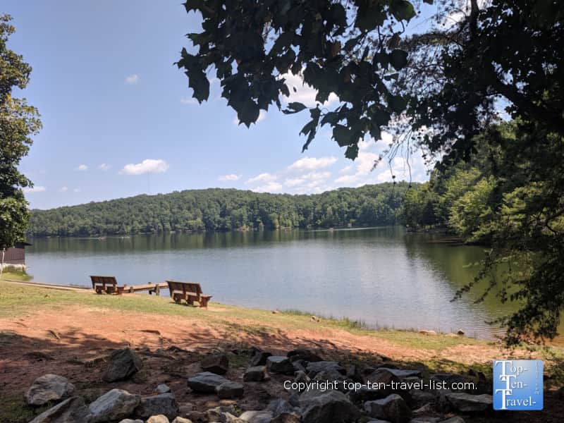 Pretty lake scenery at Croft State Park in Upstate SC