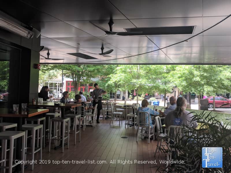 Outdoor dining at Roost in Greenville, South Carolina 