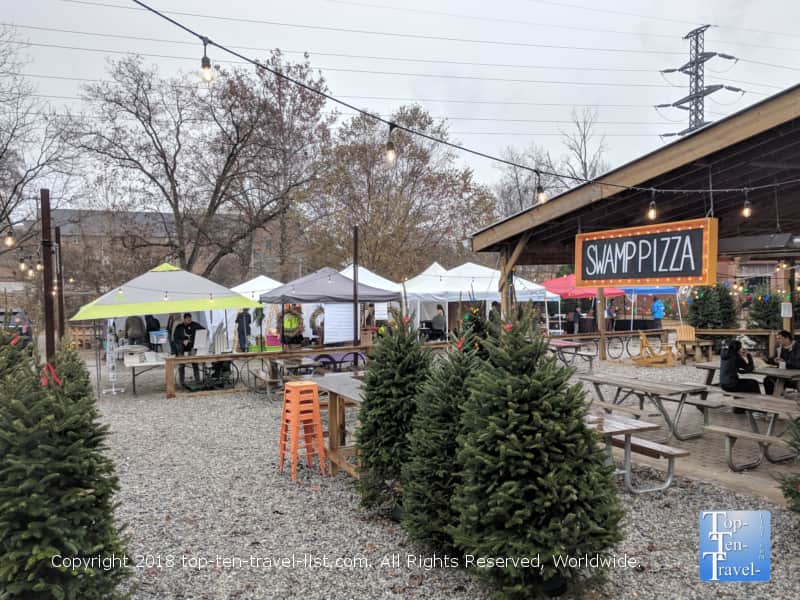 Patio at Swamp Rabbit Cafe in Greenville, South Carolina