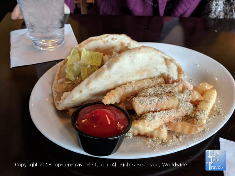 Veggie pita at Greektowne Grill in Greenville, South Carolina 
