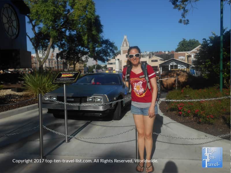 Back to the Future DeLorean at Universal Studios in Orlando, Florida