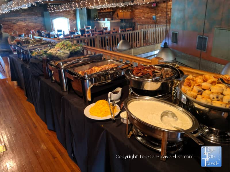 Sunday brunch spread at Soby's in Greenville, South Carolina 