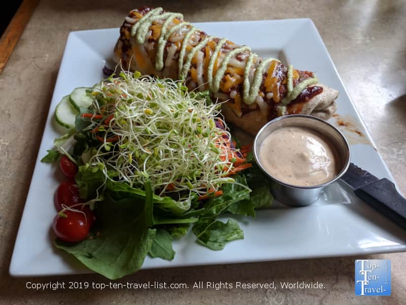 Burrito at the Laughing Seed Cafe in Asheville, North Carolina