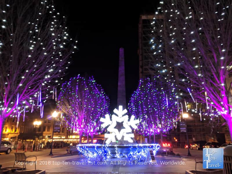 Holiday light festival in downtown Asheville, North Carolina