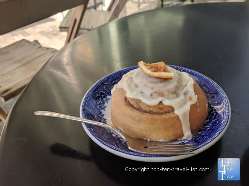 Cinnamon roll at Methodical Coffee in Greenville, South Carolina