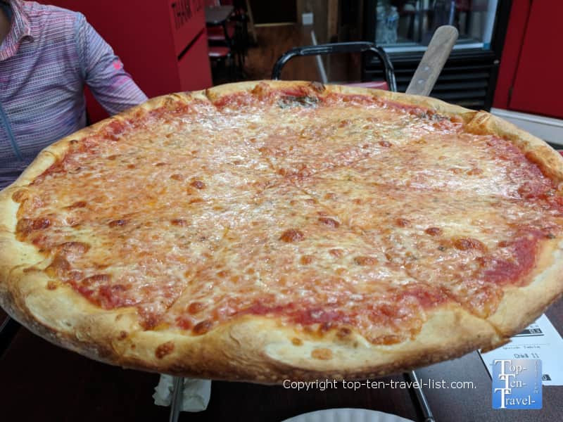 Delicious NY style pizza at Frankie's in Greenville, South Carolina 