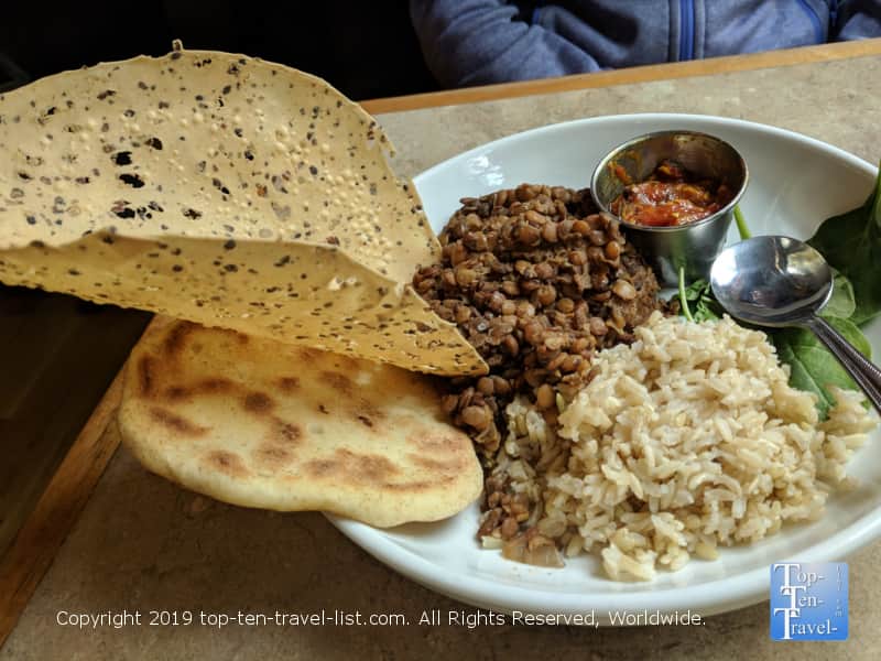 Great Indian dish at the Laughing Seed Cafe in Asheville, North Carolina 