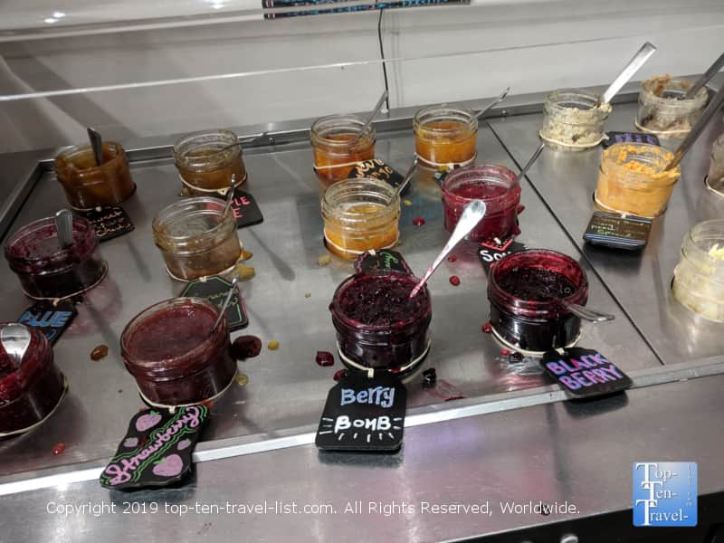 Self serve jam bar at Biscuit Head