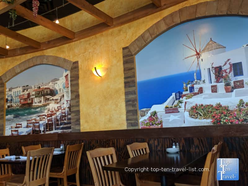 Pretty murals at Greektown Grill in Greenville, South Carolina