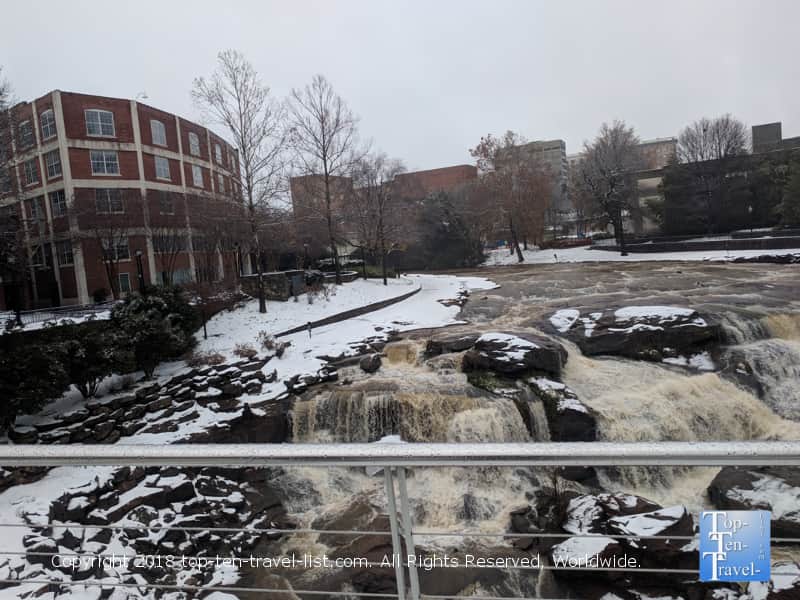Winter scenery at Falls Park in Greenville, South Carolina