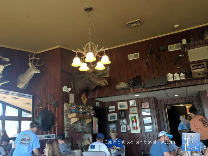 Rustic decor at The Moose Cafe in Asheville, North Carolina