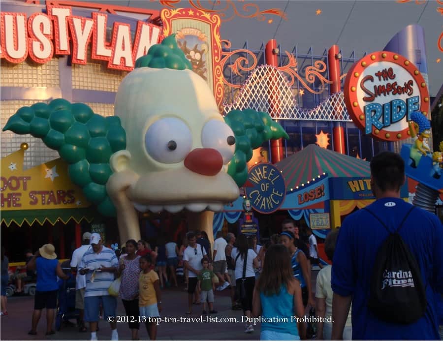 The Simpsons ride at Universal Studios in Orlando, Florida