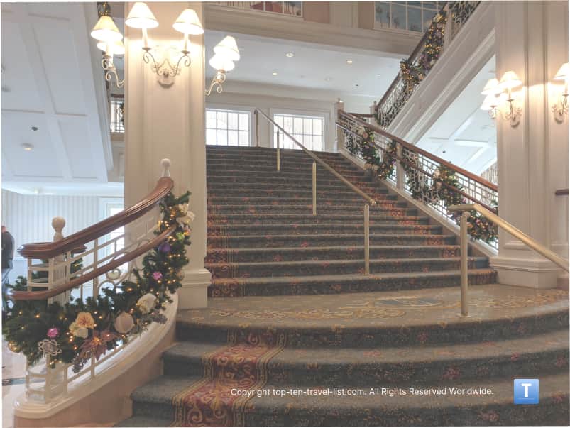 The famous Grand Staircase at the Titanic Museum
