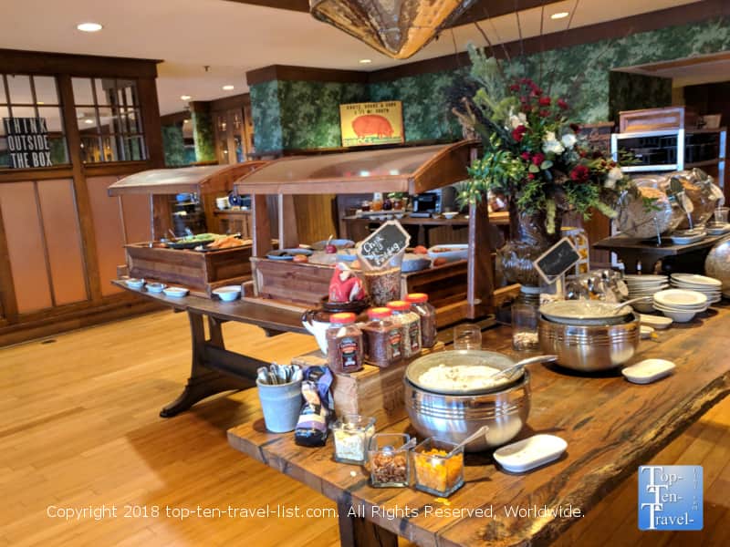 The buffet at the Omni Park Grove Inn in Asheville, North Carolina