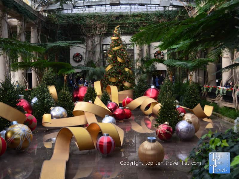 Christmas tree and ribbons at Longwood Gardens in Pennsylvania 