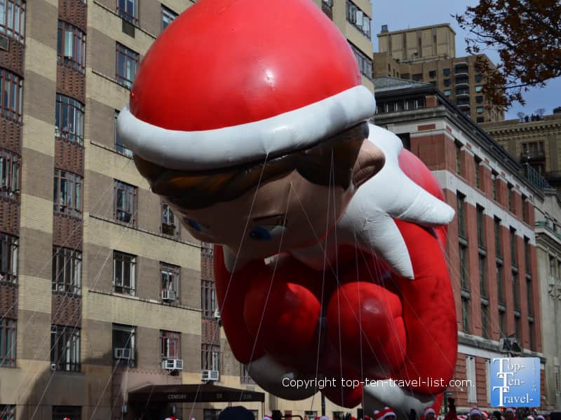 Elf on the Shelf balloon at the Macy's Thanksgiving Parade 
