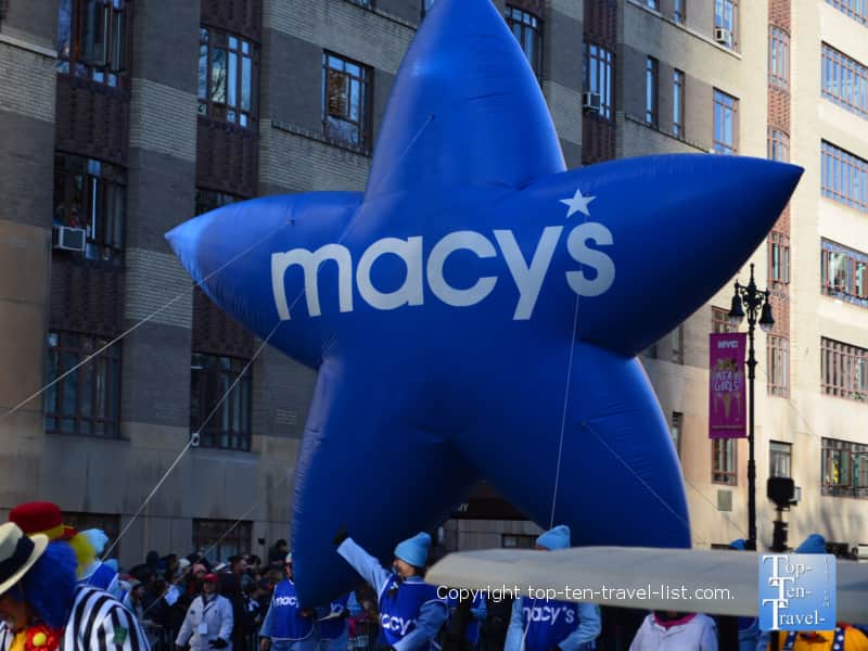 Macy's Blue star balloon in the Thanksgiving Day Parade 