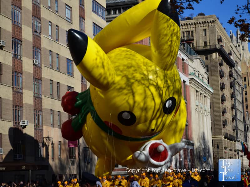 Pikachu balloon in the Macy's Thanksgiving Day Parade 