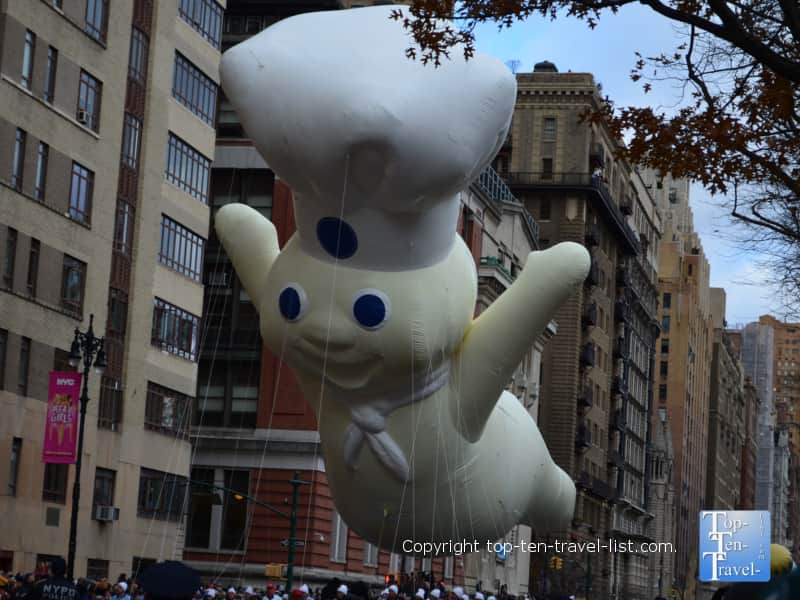 Pillsbury dough boy balloon in the Macy's Thanksgiving Day Parade 