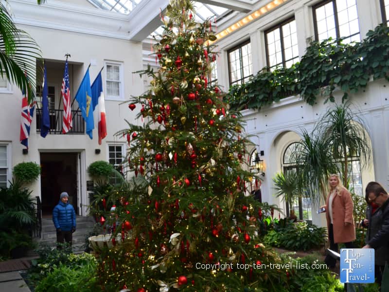 Christmas tree in the historic duPont house at Longwood Gardens 