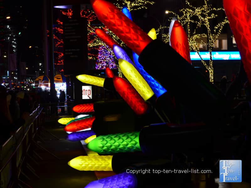 The giant Christmas lights in NYC 