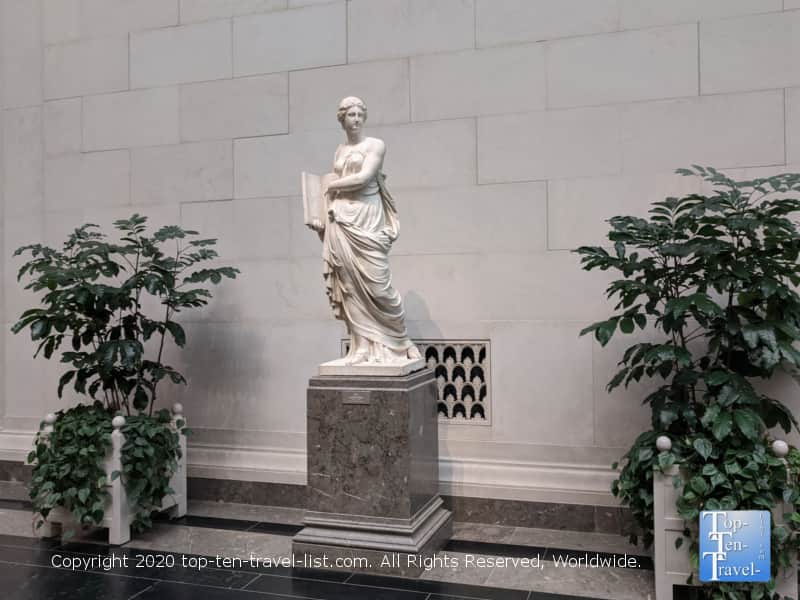 One of numerous marble sculptures at the National Gallery of Art West Building in Washington D.C.