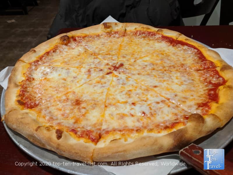 Delicious pizza at Dino's in Bridgeport, Pennsylvania