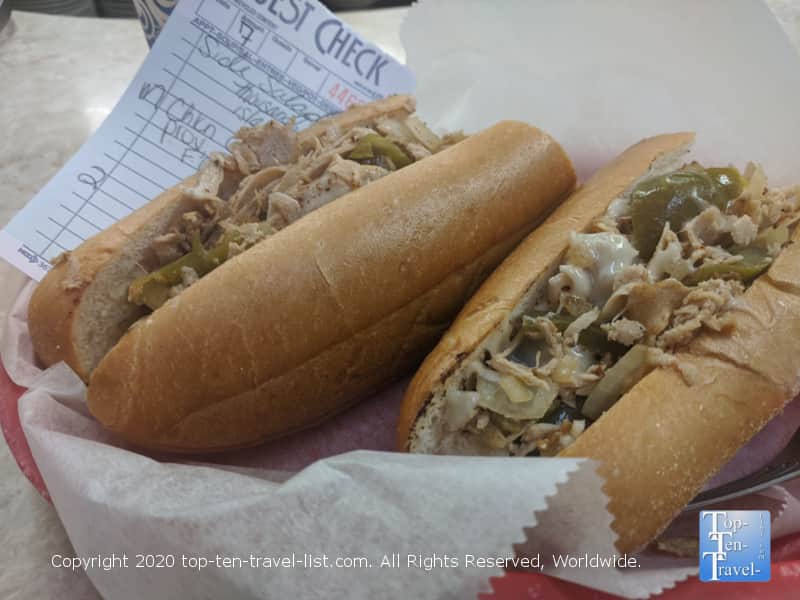 Chicken cheesesteak at Lou's Sandwich Shop in Norristown, Pennsylvania