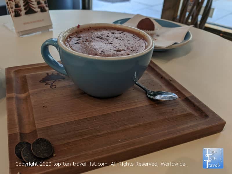 Dark cocoa at Cafe Chocolat in Washington D.C.