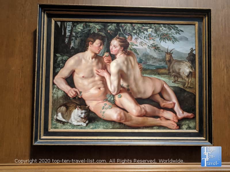 The Fall of Man painting by Hendrick Goltzius at the National Gallery of Art west building in Washington D.C.