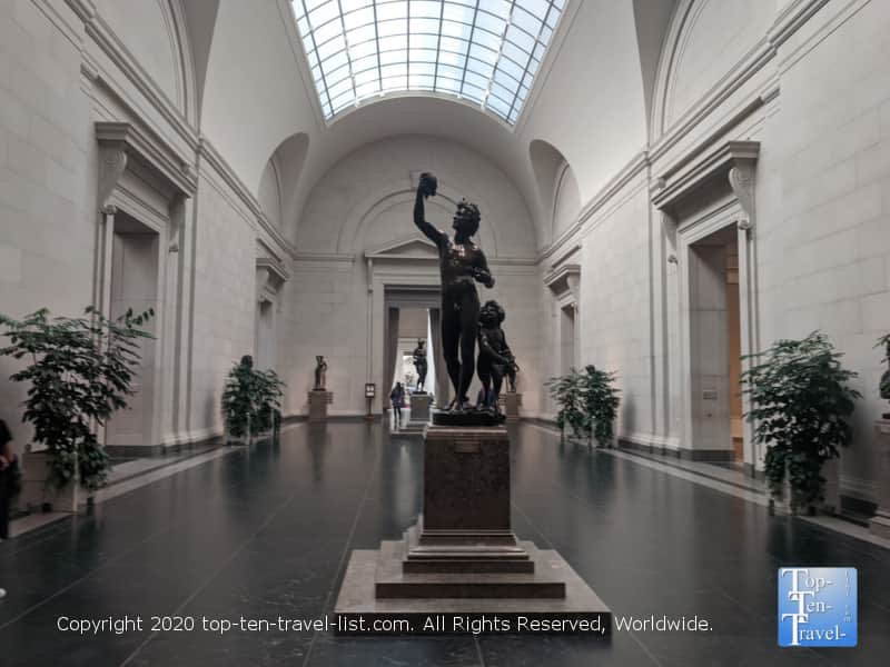 Grand interior of The National Gallery of Art in Washington D.C.