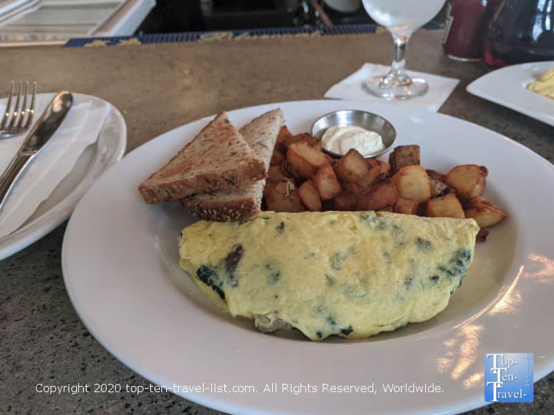 Kale and Gouda cheese omelet at the Continental Diner in Old City Philadelphia