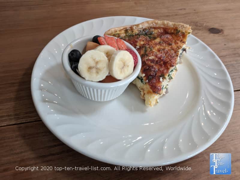 Tasty mushroom quiche at Mushrooms Cafe in Chadds Ford, PA