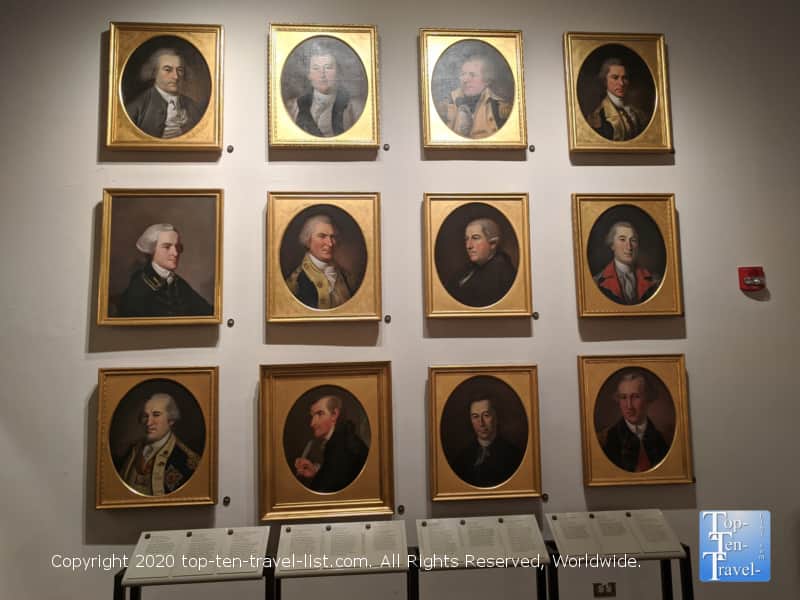 Historic portraits at the Second Bank Portrait Gallery in Old City Philadelphia