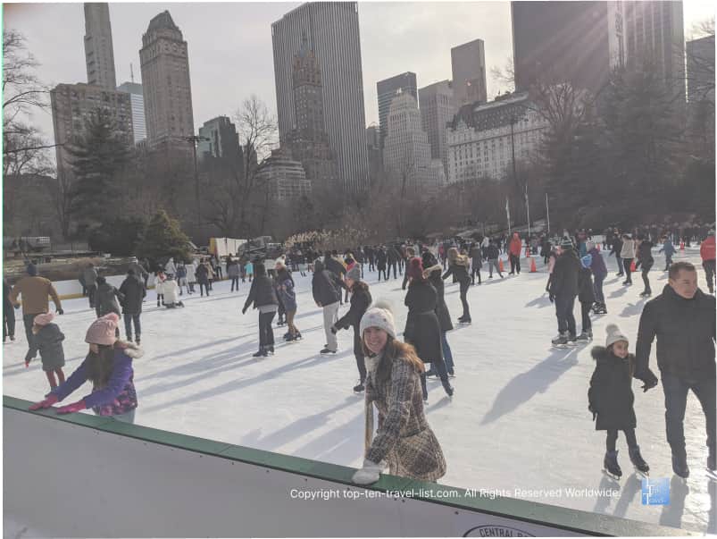 Skating at the Wollman rink in Central Park