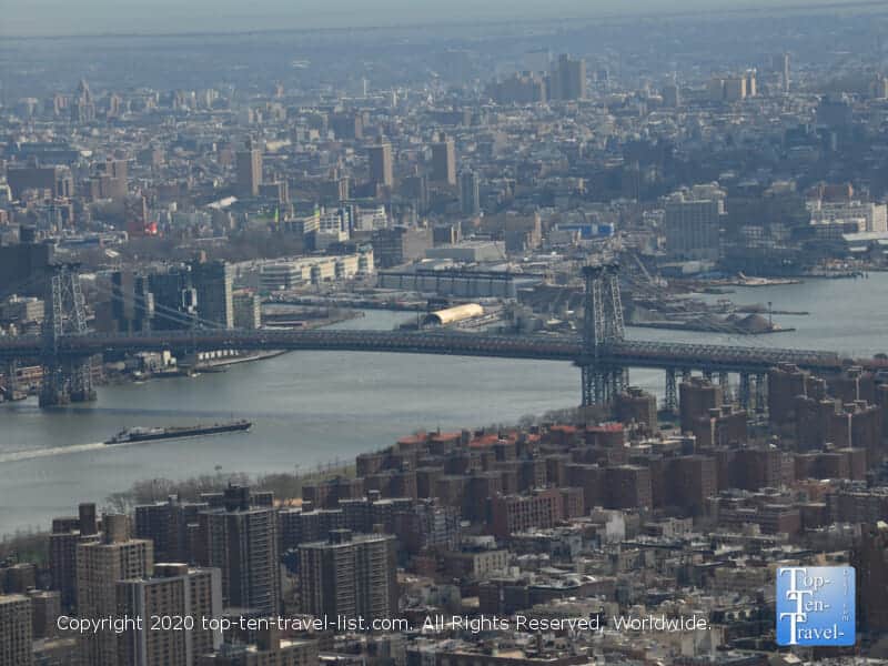 Scenic city vistas via the 86th floor observatory of the Empire State building in NYC