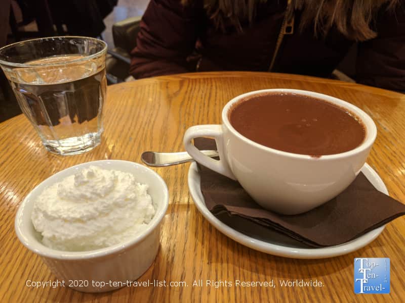 Decadent hot cocoa at Le Maison du Chocolat in NYC 
