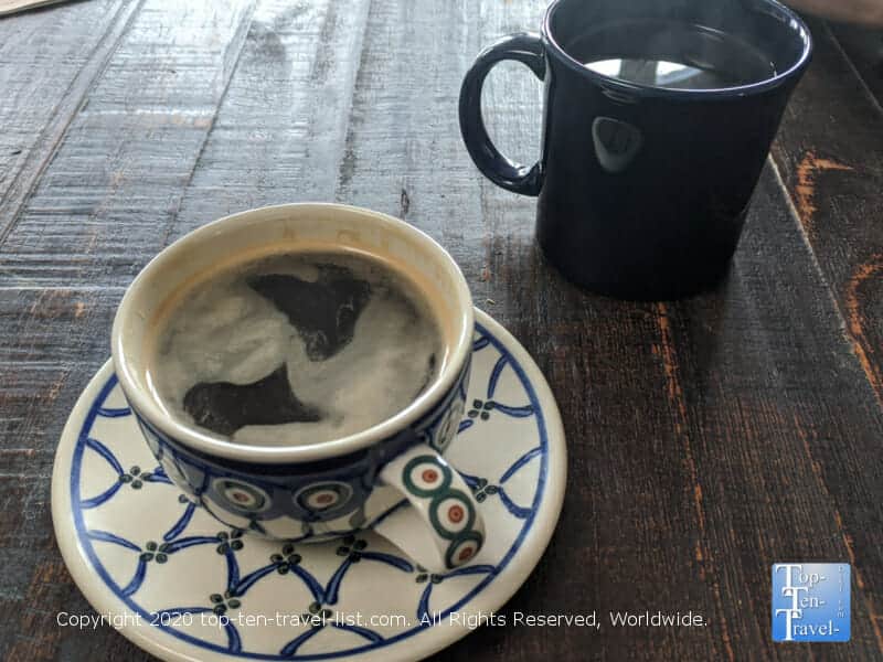Great Americano and house coffee at Gryphon Cafe in downtown Wayne, Pennsylvania